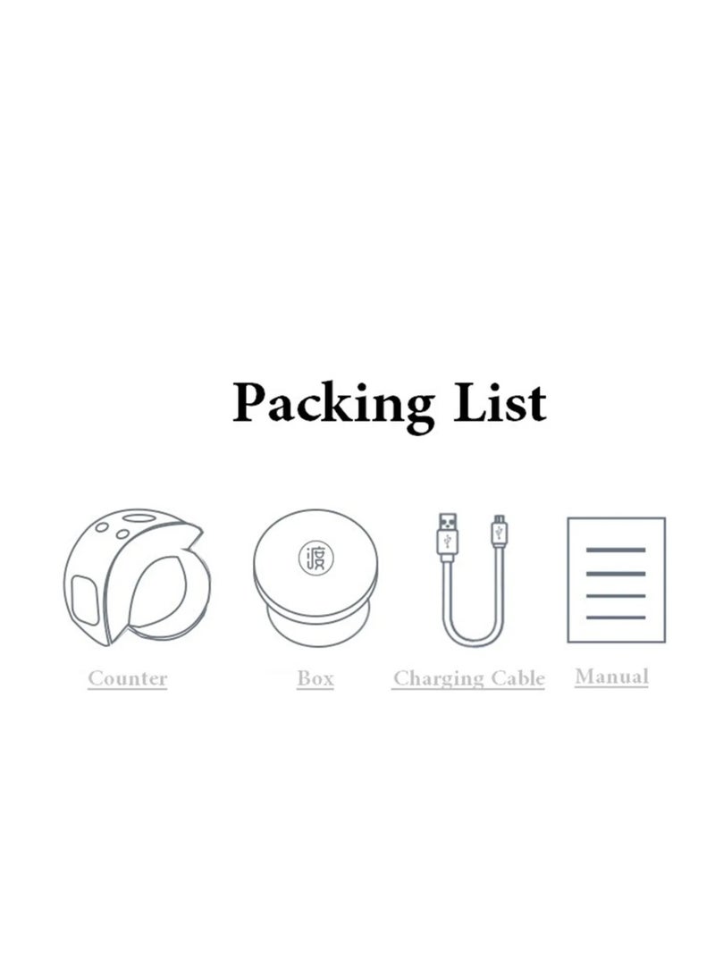 عداد رقمي صغير بشاشة LCD يُرتدى كخاتم مع شاشة 9 أرقام، قابل للشحن للذكر والصلاة والعد - Image 2