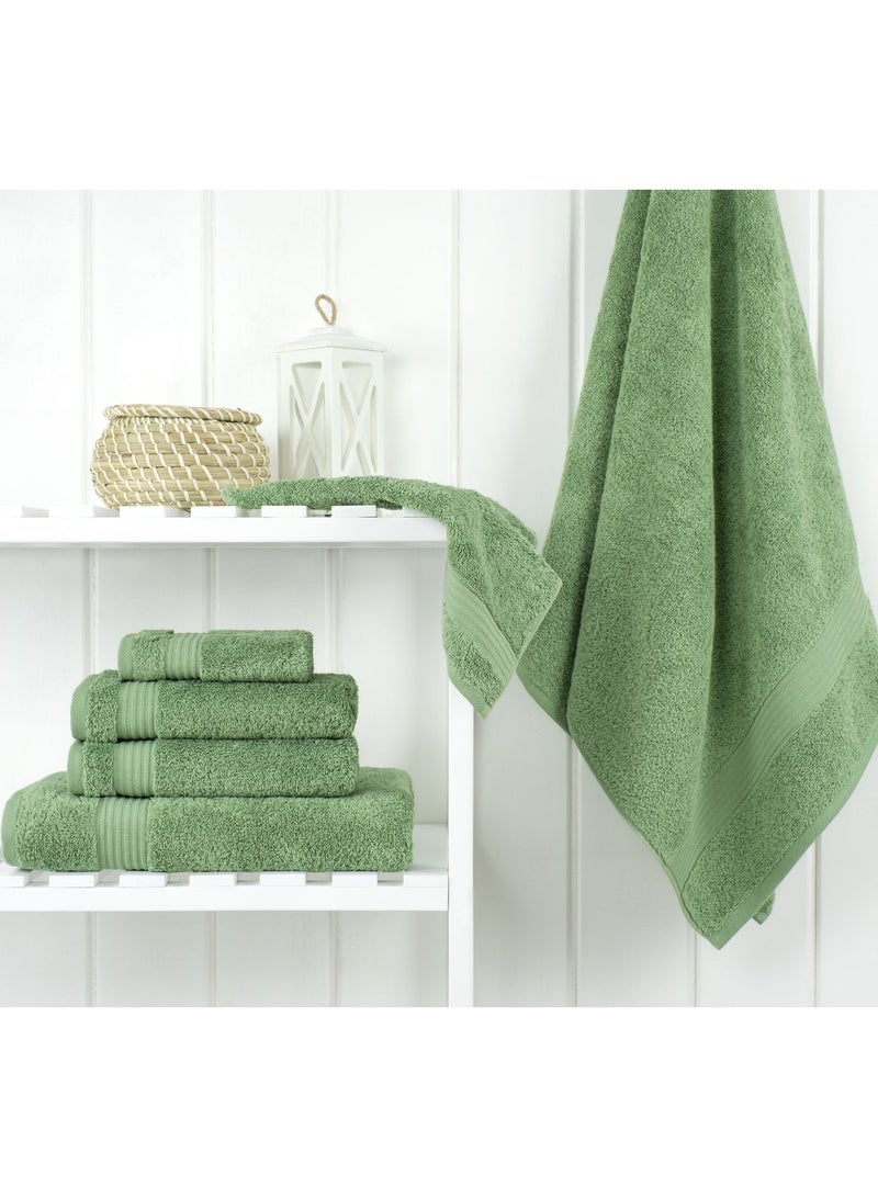 Safi Plus Towel Set Luxury Hotel Quality 500 GSM Genuine Combed Cotton, Super Soft & Absorbent Family Bath Towels 6 Piece Set -  2 Bath Towels, 2 Hand Towels, 2 Washcloths - Sage Green - Image 3
