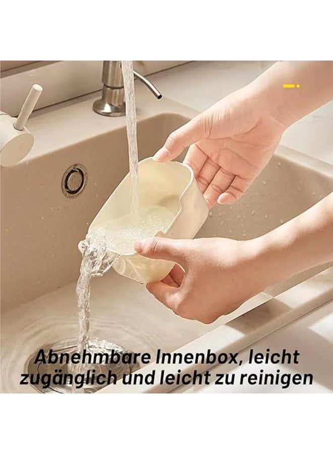 Spaceshoop Three-compartment snack box, for storing sweets, snack container with lid, snack plate, snack bowl, snack box organizer for sweets and vegetables. (white) - Image 3