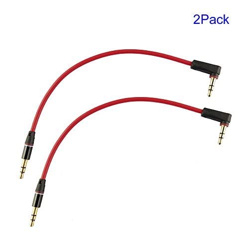 Seadream 3.5mm Aux Cable Short 2Pack 8inch 3Port 3.5mm Right Angle Male to Male Stereo Audio Cable Replacement for Headphones, iPods, iPhones, iPads, Home/Car Stereos and More - Image 2