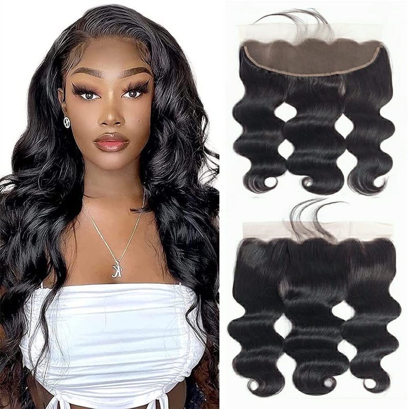 14 Inch 13x4 HD Lace Frontal Closure 100 Brazilian Virgin Human Hair Body Wave Ear to Ear Transparent Lace Frontal Pre Plucked with Baby Hair
