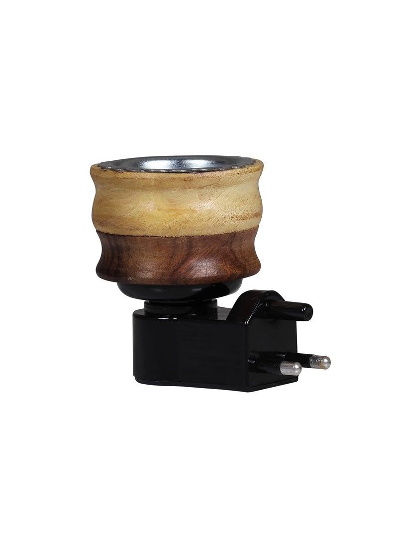 Udbhav Creations LLP Udbhav Creations LLP Wooden Special 2 Tone Multipurpose Aroma Camphor Diffuser Electric for Home Fragrance Kapoor Dani Incense Holder Oil Burner with 3 Pin Plug 