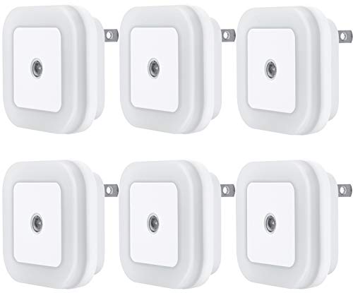 Uigos LED Night Light Lamp with Smart Sensor Dusk to Dawn Sensor, Daylight White, 0.5W Plug-in, 6-Pack - Image 1