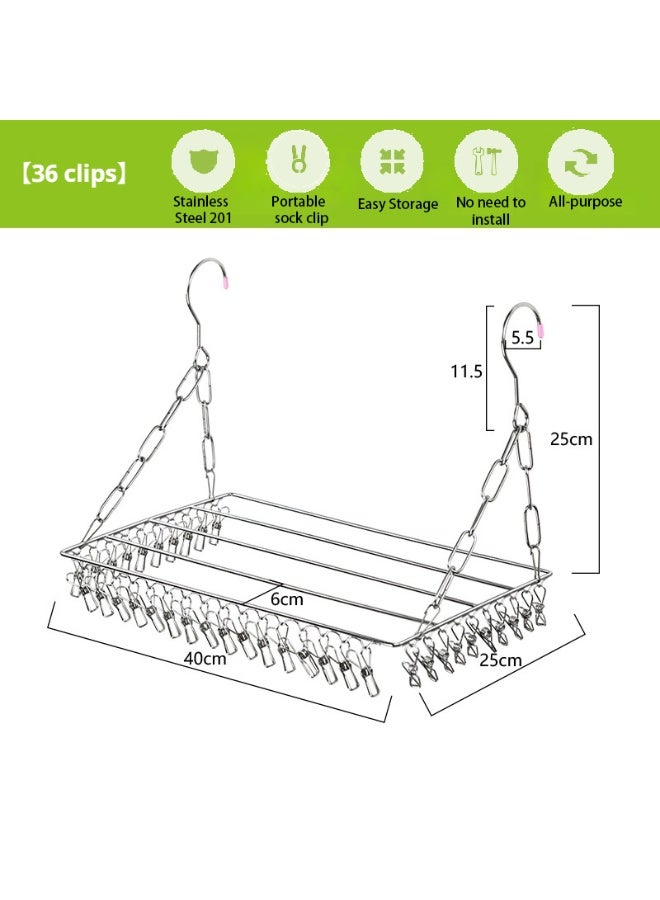 Indoor hang on wall multi-functional clips drying rack, large-capacity drying rack for babies and single travelers, not floor-standing - Image 3