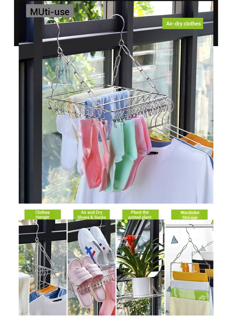 Indoor hang on wall multi-functional clips drying rack, large-capacity drying rack for babies and single travelers, not floor-standing - Image 5