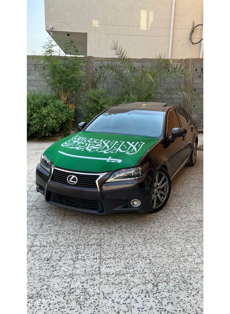 The Saudi National Day celebration flag for The Hood Of The Car  for the Founding Day, large size Fit all cars - Image 2