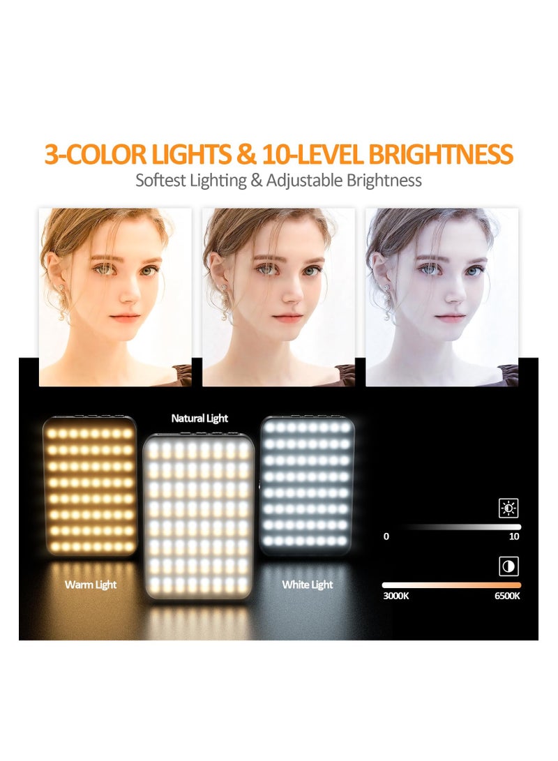 SYOSI ضوء سيلفي مغناطيسي قابل للشحن، 128 LED ضوء مملوء مع مشبك هاتف وحذاء بارد، 3 أوضاع إضاءة قابلة للتعديل لسيلفي هاتف مagsafe، لابتوب، آيباد، تيك توك، فيديو مدونة، مكياج، بث مباشر - Image 3