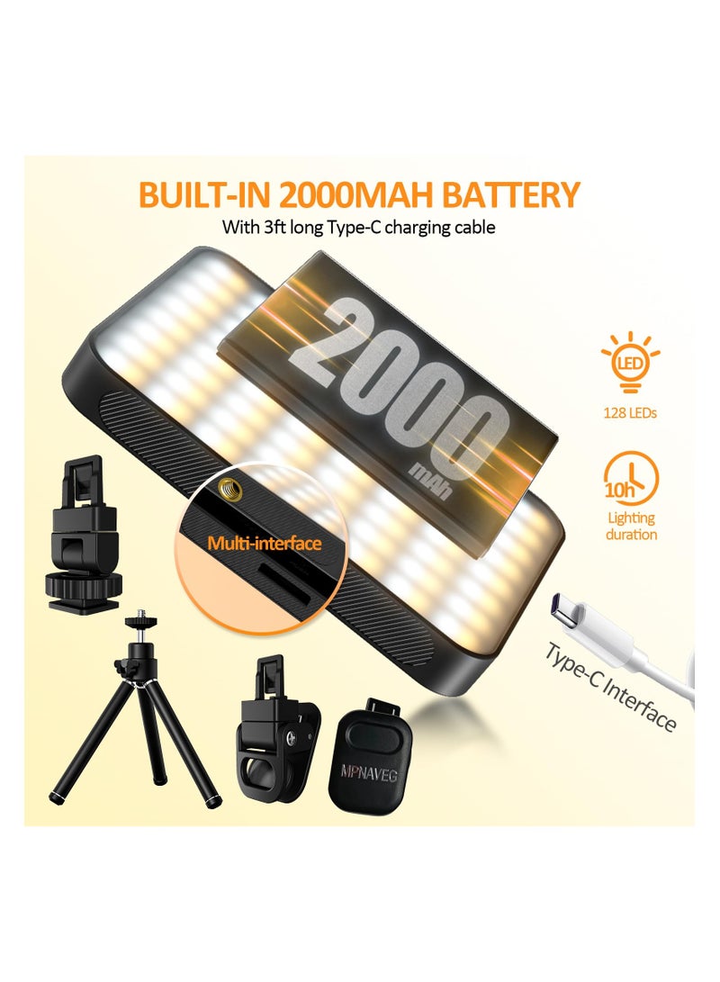 SYOSI ضوء سيلفي مغناطيسي قابل للشحن، 128 LED ضوء مملوء مع مشبك هاتف وحذاء بارد، 3 أوضاع إضاءة قابلة للتعديل لسيلفي هاتف مagsafe، لابتوب، آيباد، تيك توك، فيديو مدونة، مكياج، بث مباشر - Image 4