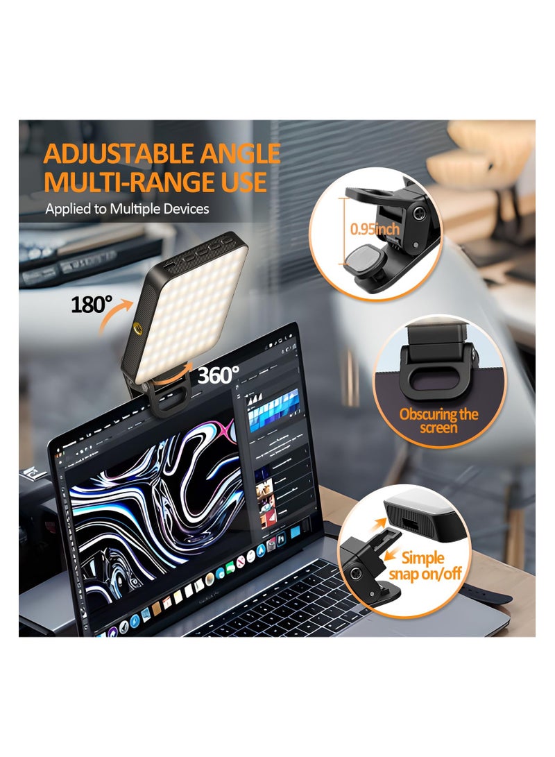 SYOSI ضوء سيلفي مغناطيسي قابل للشحن، 128 LED ضوء مملوء مع مشبك هاتف وحذاء بارد، 3 أوضاع إضاءة قابلة للتعديل لسيلفي هاتف مagsafe، لابتوب، آيباد، تيك توك، فيديو مدونة، مكياج، بث مباشر - Image 5