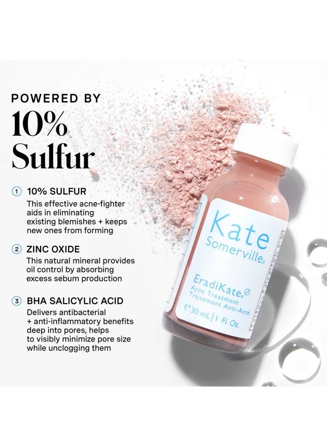 Kate Somerville EradiKate Acne Treatment - Clinically Formulated 10% Sulfur and BHA Spot Treatment – Clears Pimples, Cleans Pores and Prevents Breakouts, 1 Fl Oz - Image 2
