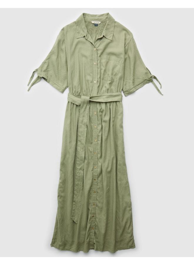 American Eagle AE Short-Sleeve Midi Shirt Dress  - Image 3