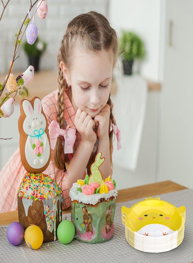 Whaline Chick Paper Plates Cartoon Yellow Chicken Shape Disposable Plates 9 Inch Easter Party Tableware for Birthday Baby Shower Farmhouse Table Supplies 24 Pcs 7.6 x 9.1in - Image 4
