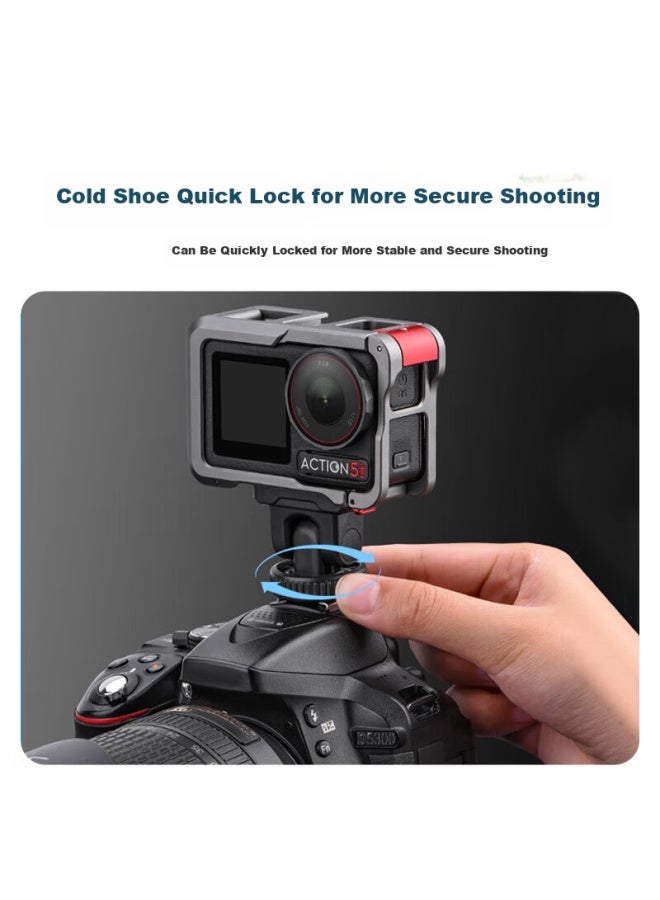 Youfes Yangfeisi Dji Action 6 Cold Shoe Mount Sports Camera Gimbal Hot Shoe Bracket Phone Dslr Photography Expansion Fill Light Accessory - Image 3