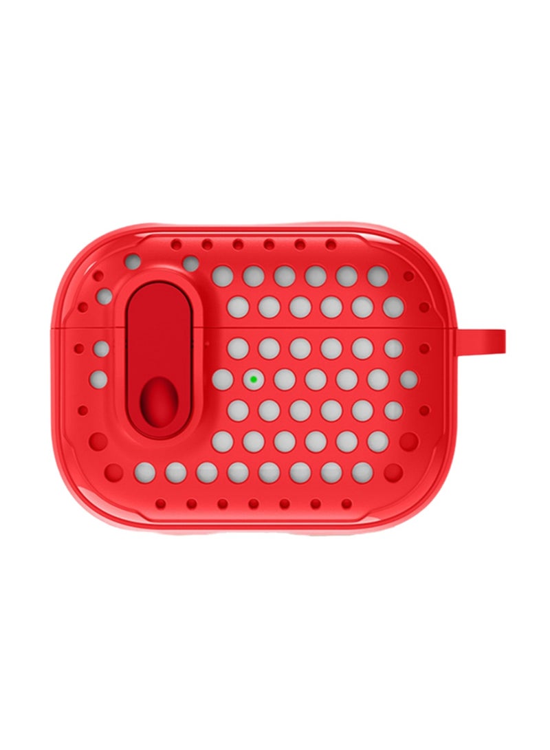 Red Airpods 3rd Generation Protective Case Anti-Fall Soft Shell Protective Case, Hole-Shaped Protective Earphone Box Bluetooth Earphone Case - Image 1