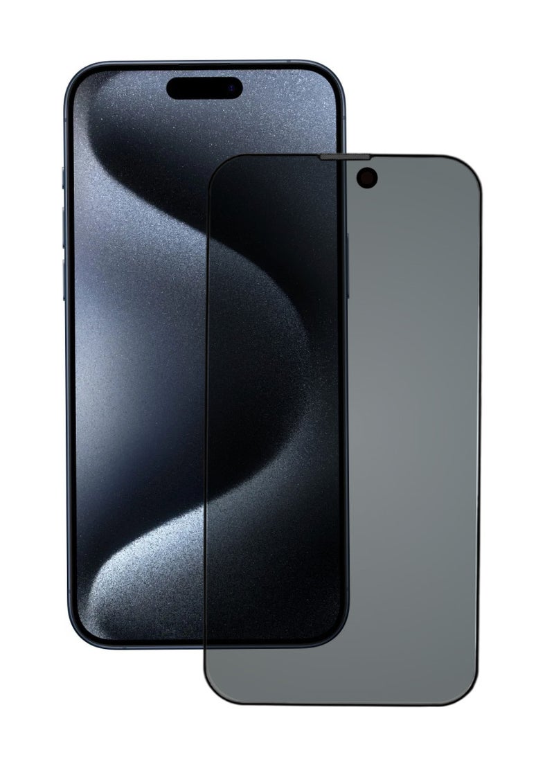 ACLIX Antistatic ESD Dustproof Premium Quality High Definition Anti-Spy Privacy Tempered Glass Screen Protector Designed For  iPhone 15 Pro - Image 1