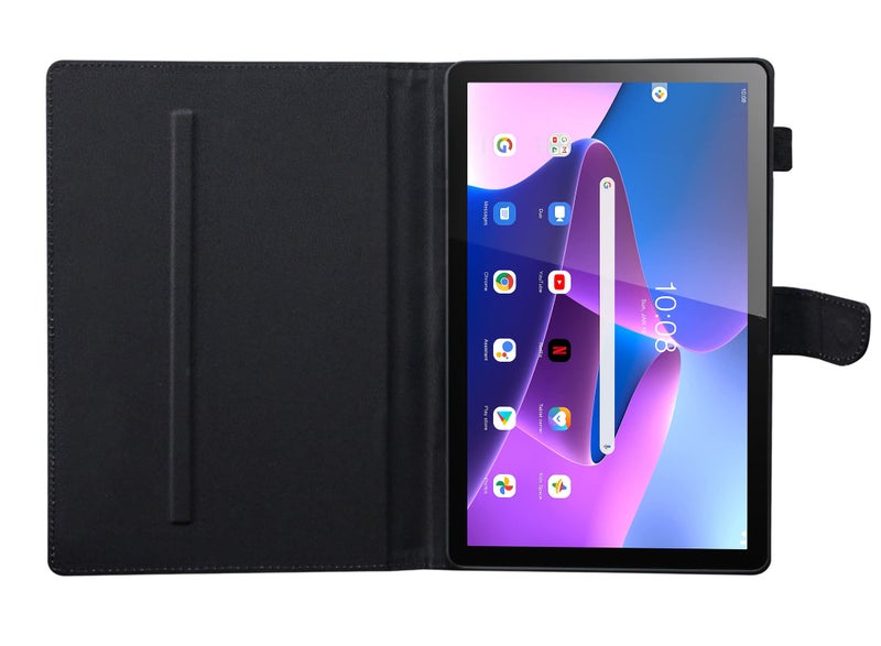 TGK Leather Flip Stand Case Cover for Lenovo Tab M10 FHD 3rd Gen 10.1 inch TB328FU TB328XU with Pencil Holder, Black - Image 5