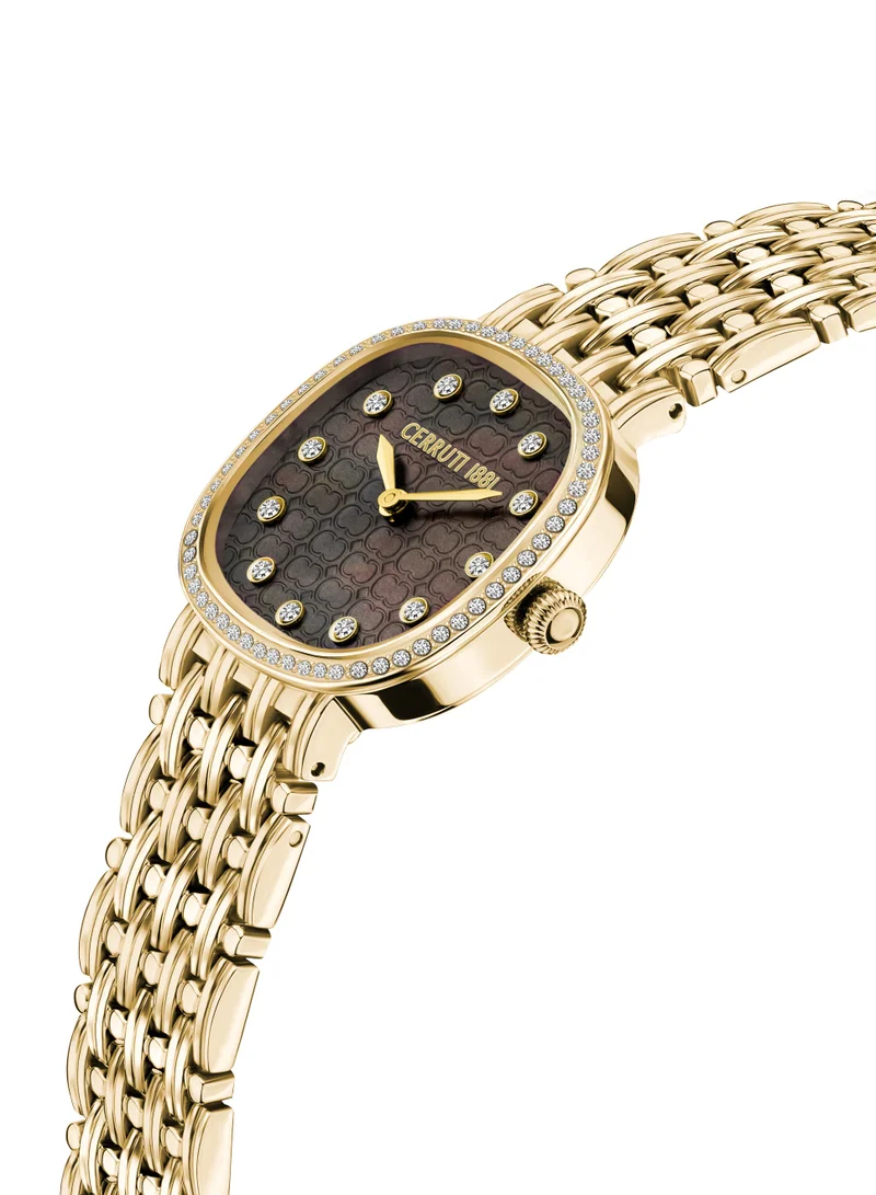 CERRUTI 1881 Cerruti 1881 Gresta Women's Watch With Stainless Steel Bracelet and Mother of Pearl Dial (GRESTA-SS21, Gold)