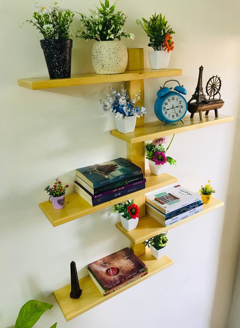 5 decorative shelves made of high-quality natural musky wood, insulated with more than one layer of service and transparent paint to preserve the quality, beauty and color of the natural wood.  - Image 2