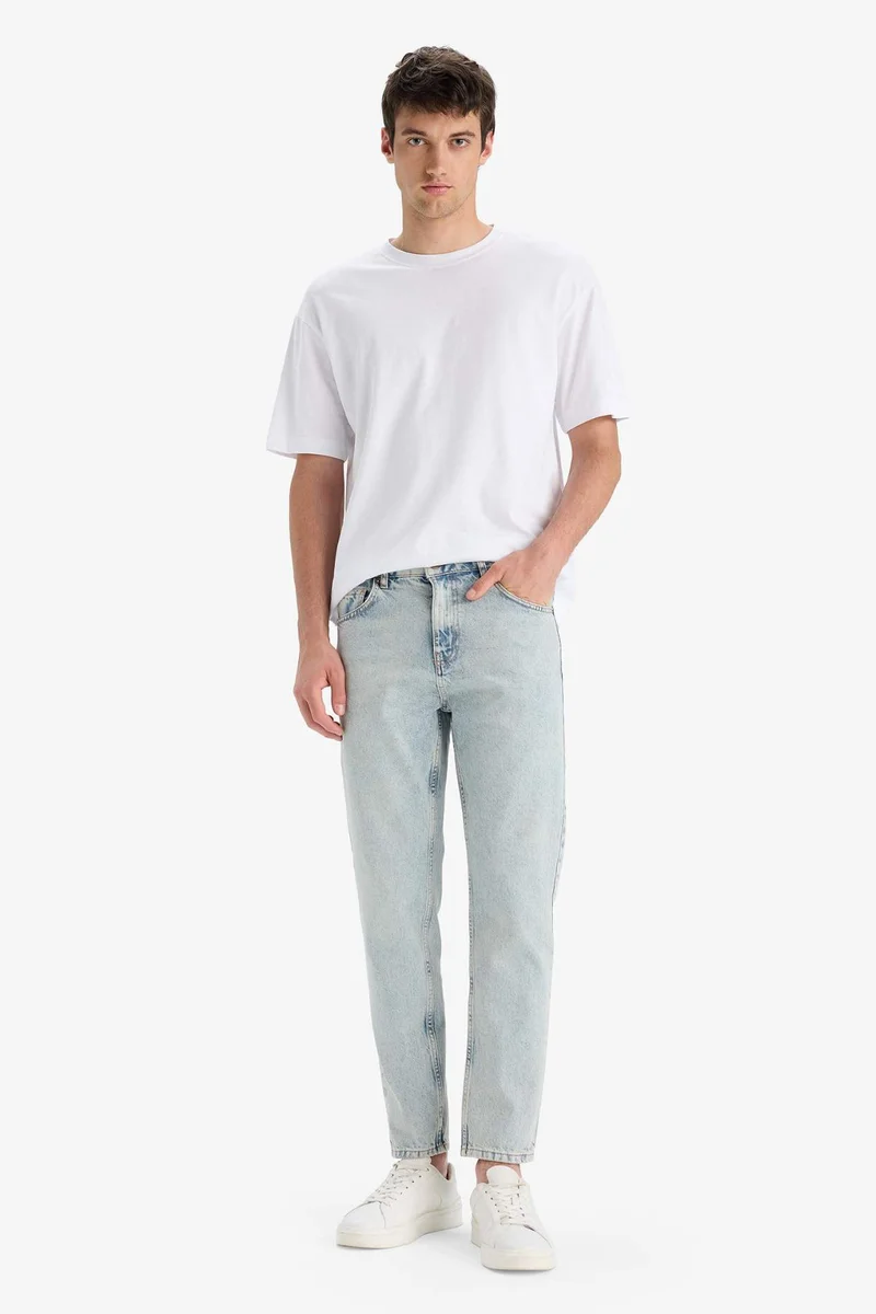 Defacto  Cotton 90's Slim Fit High Waist Washed Jeans for Men | Best Price UAE