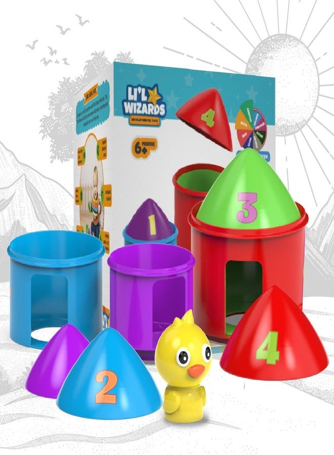 Li'l Wizards Bird House Nesting Toy with Peek-A-Boo Feature|Learning Toy for Infants & Toddlers Kids|Interactive Baby Toy|Birthday and Return Gift for Kids|Stacking & Sorting Game|Made in India - Image 1