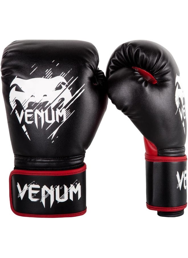 VENUM قفازات ملاكمة للأطفال من كونتندر، باللونين الأسود والأحمر، 6 أونصة  - Image 1