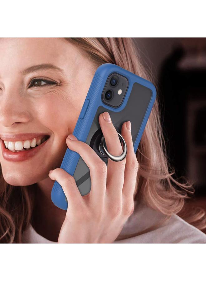 زبون جراب لهاتف iPhone 12 mini Starry Sky بلون سادة مقاوم للصدمات من البولي كربونات + جراب واقٍ من مادة TPU مع حامل حلقي ووظيفة مغناطيسية - Image 5