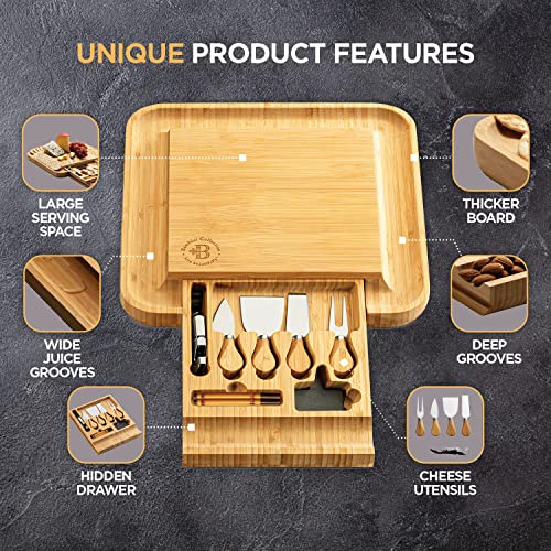 Bambüsi Charcuterie Board Gift Set - Bamboo Cheese Board and Knife Set - Housewarming Gifts for New Home, Wedding Gifts for Couples 2025, Bridal Shower Gifts, Birthday Gifts for Women - Image 2
