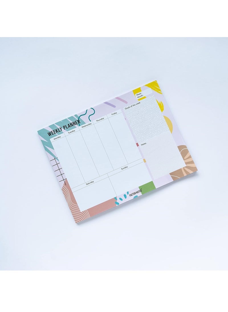 FACTOR NOTES A4 Size Weekly Planner Tear-Off Notepad 52 Sheets  - Image 3