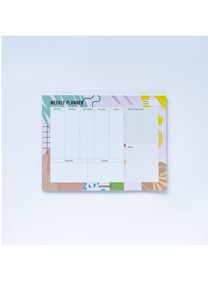 FACTOR NOTES A4 Size Weekly Planner Tear-Off Notepad 52 Sheets  - Image 1