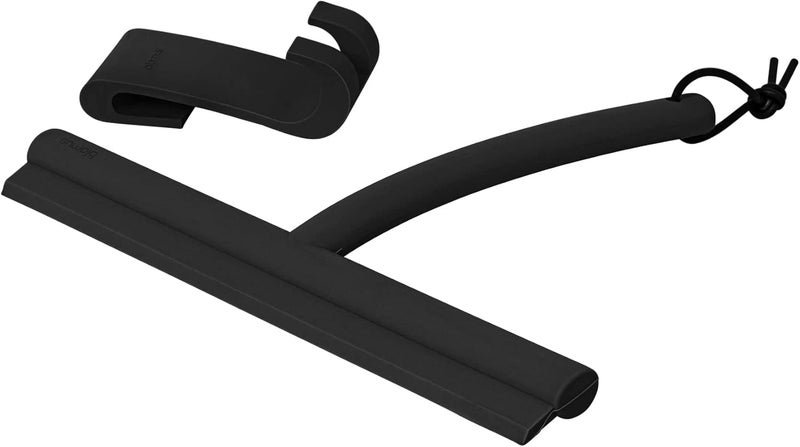 Blomus VIPO Shower Squeegee with Holder, 24 cm Wide, Silicone Squeegee for Shower, Bathroom, Window Squeegee, Windscreen Squeegee, Black - Image 1