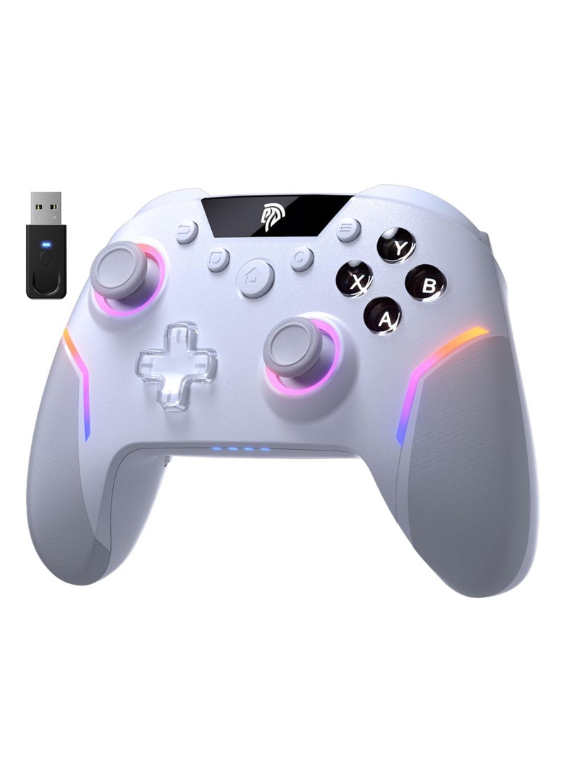 EasySMX EasySMX X20 Wireless Gaming Controller with RGB Backlit, 2-Stage Hall Effect Stick, 1000Hz Polling Rate, 6-Axis Gyro on Multi-Platform, Mech Buttons- Compatible with PC/Switch/Steam/Android  - Image 1