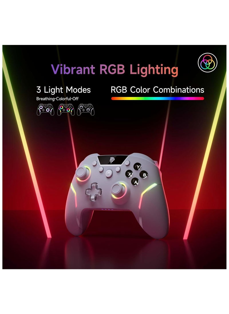 EasySMX EasySMX X20 Wireless Gaming Controller with RGB Backlit, 2-Stage Hall Effect Stick, 1000Hz Polling Rate, 6-Axis Gyro on Multi-Platform, Mech Buttons- Compatible with PC/Switch/Steam/Android  - Image 4