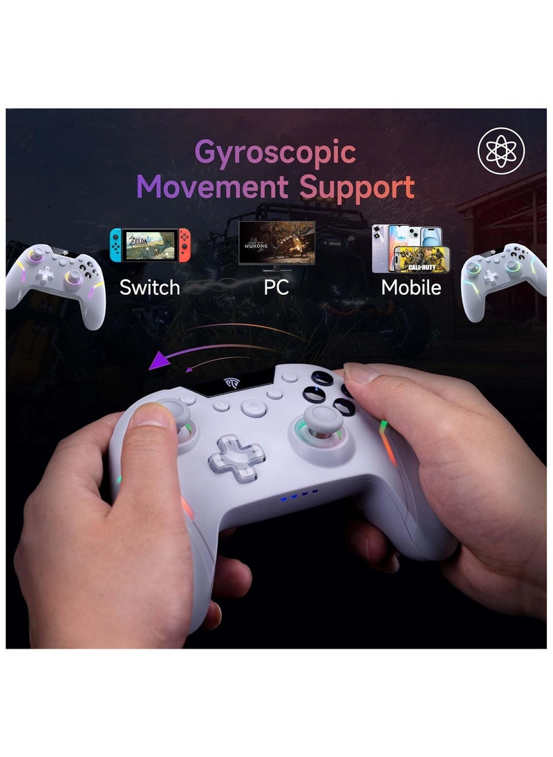 EasySMX EasySMX X20 Wireless Gaming Controller with RGB Backlit, 2-Stage Hall Effect Stick, 1000Hz Polling Rate, 6-Axis Gyro on Multi-Platform, Mech Buttons- Compatible with PC/Switch/Steam/Android  - Image 5