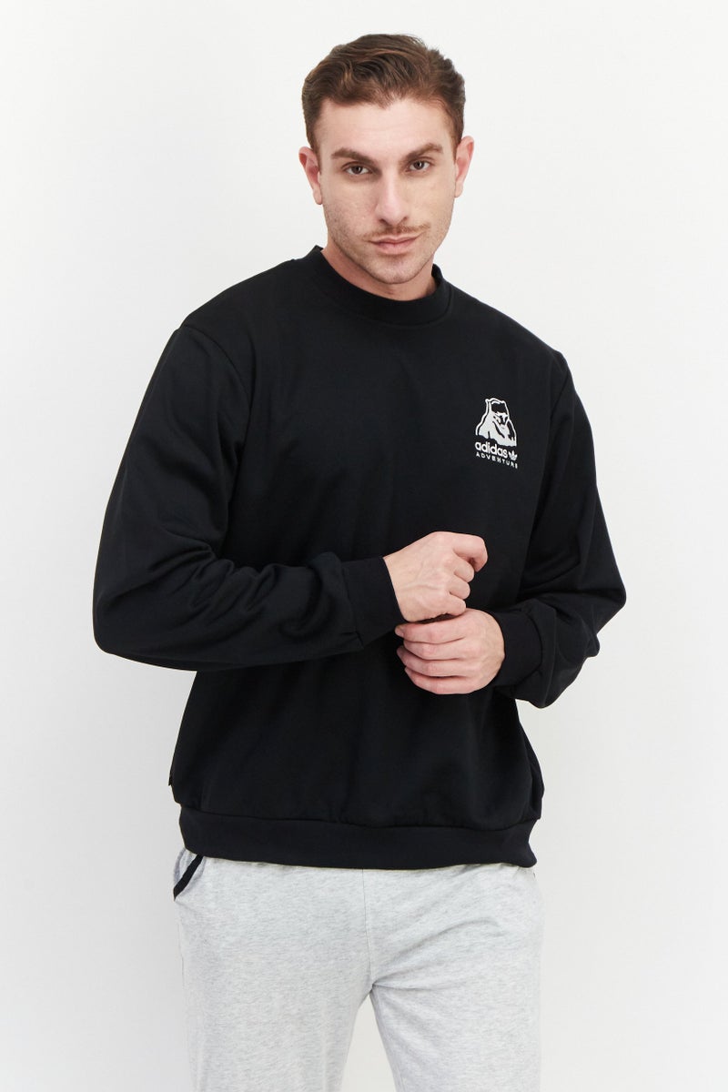 adidas Originals Men Sportswear Fit Long Sleeve Training Sweatshirt, Black  - Image 1