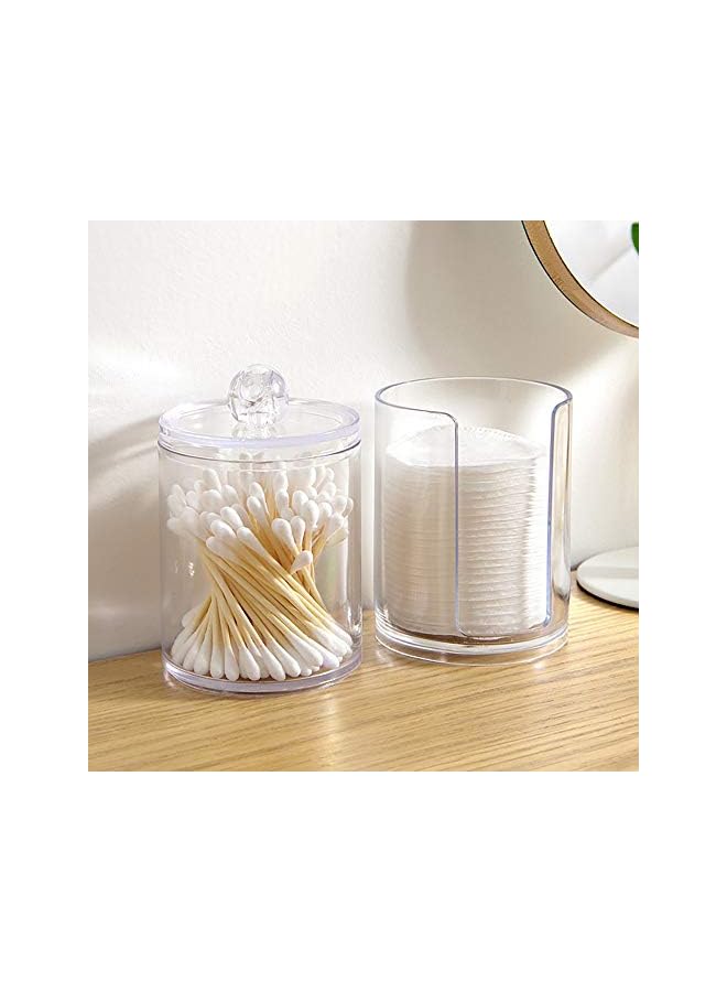 راكسوم حامل وسادة كروية من القطن البلاستيكي ML، منظم مكياج شفاف من Qtip، موزع حاويات الحمام 3 عبوات - Image 4