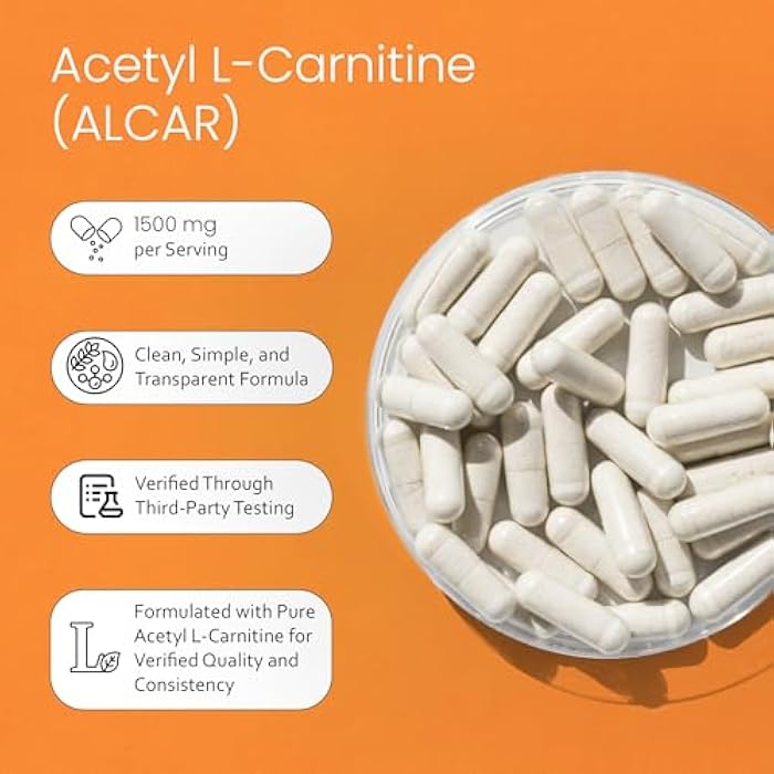 NaturaLife Labs NaturaLife Labs Acetyl L-Carnitine (ALCAR) 1500 mg per  Serving – 100 Capsules – Non-GMO, Gluten-Free, Vegan | Best Price Bahrain