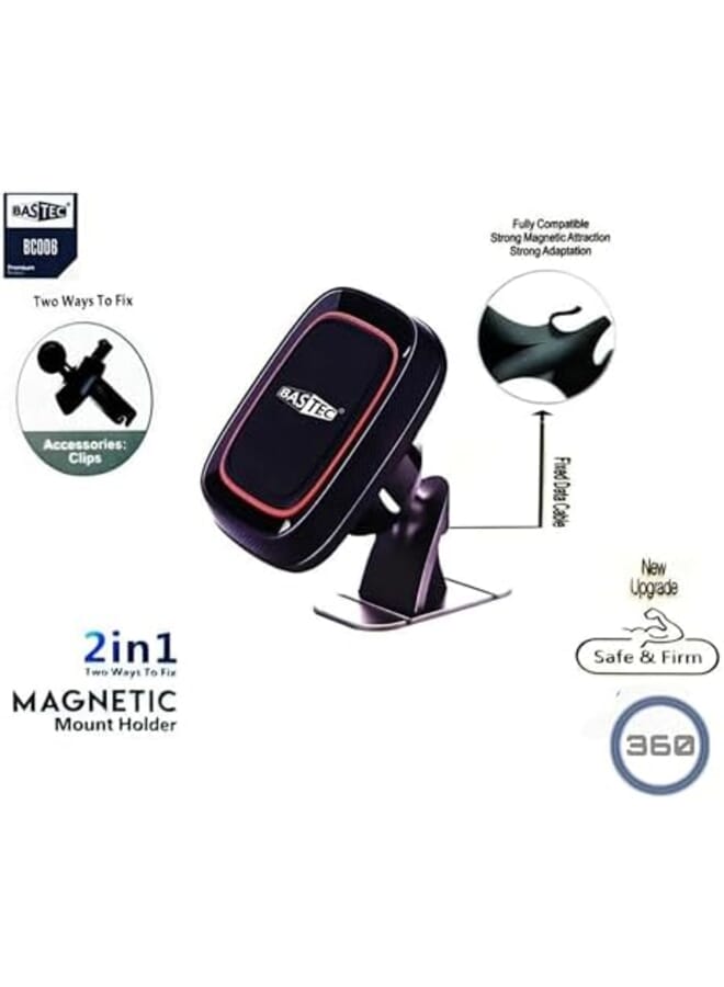 باس تيك حامل مغناطيسي 2 في 1 للهواتف المحمولة والتابلت - Image 2