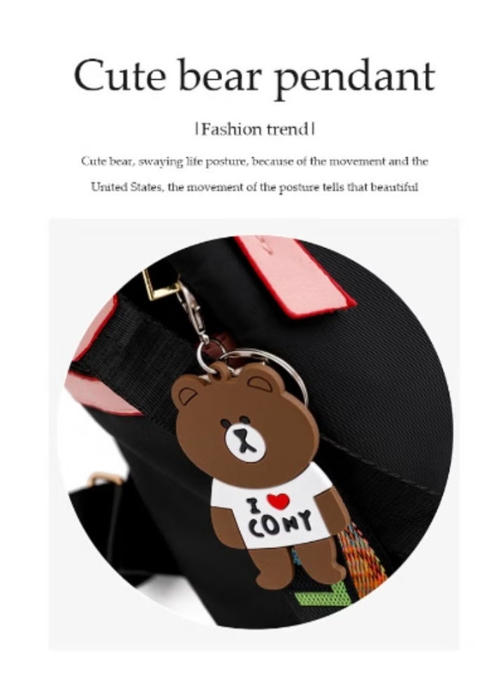 DUNISO Cute Bunny - Ear Backpack | Black - Pink Color Blocking, Stylish & Adorable - Image 4