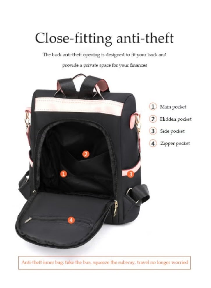 DUNISO Cute Bunny - Ear Backpack | Black - Pink Color Blocking, Stylish & Adorable - Image 3
