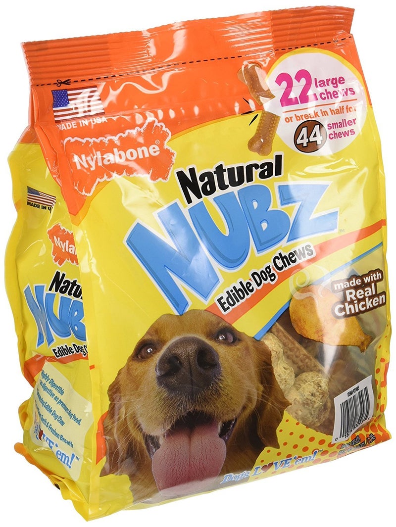 Nylabone (Pack of 2) Nylabone Natural Nubz Edible Dog Chews 22ct. (2.6lb/Bag) -Total 5.2lb - Image 1