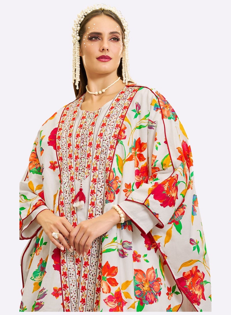 Sara Arabia 2 Piece Floral theme Jalabiya - Image 4
