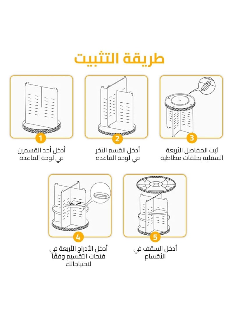 360 Rotating Makeup Organizer Adjustable Cosmetic Storage Display Case Large Capacity Cosmetic Shelf Acrylic Clear - Image 3