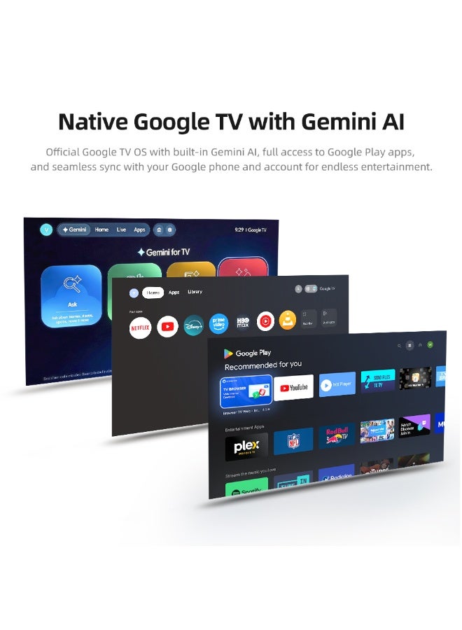 أون جهاز العرض الذكي U001 Pro 4K من جوجل، سطوع حقيقي 2050 ANSI، دقة عرض أصلية Full HD 1080P، ضبط تلقائي للصورة وتصحيح الانحراف بتقنية TOF، مكبرات صوت مزدوجة 4Ω*2، منفذ HDMI 2.1 قصير المدى للسينما المنزلية - Image 4