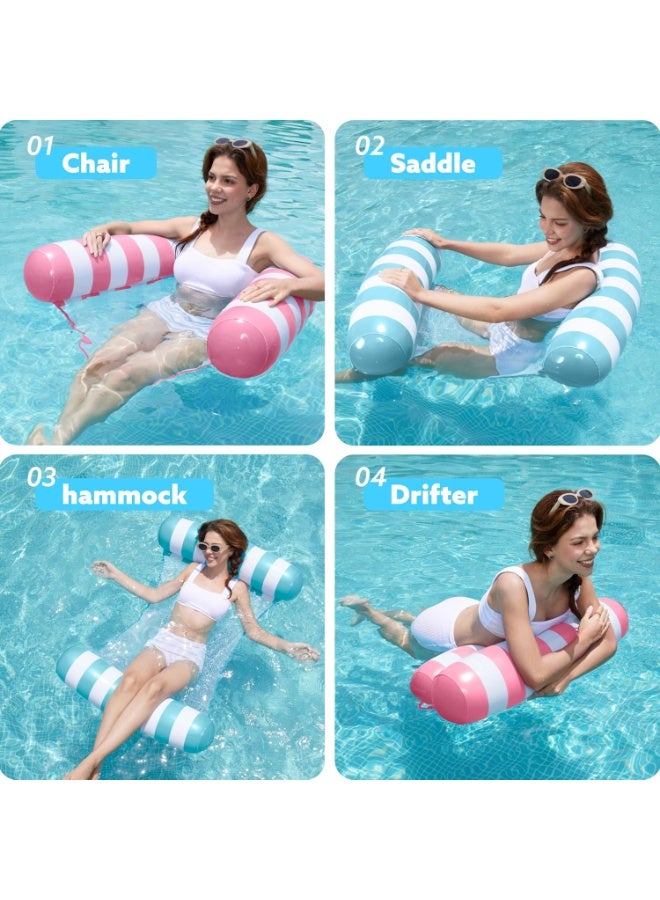 Multi-Function Inflatable Pool Float Hammock – 4-in-1 Water Lounge Chair, Floating Bed, Saddle & Drifter – Comfortable Mesh Seat – For Adults & Teens - Image 1