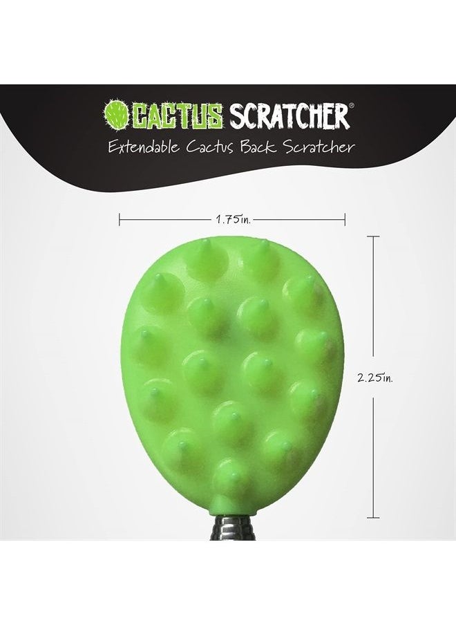 Extendable Cactus Back Scratcher, ABS Plastic, Relieves Itching on Back, Neck, Head, Beard, and Body, 16 Spikes per Side, 8.5 Inches Compact Back Scratcher Extendable to 24.5 Inches (Green)  - Image 1