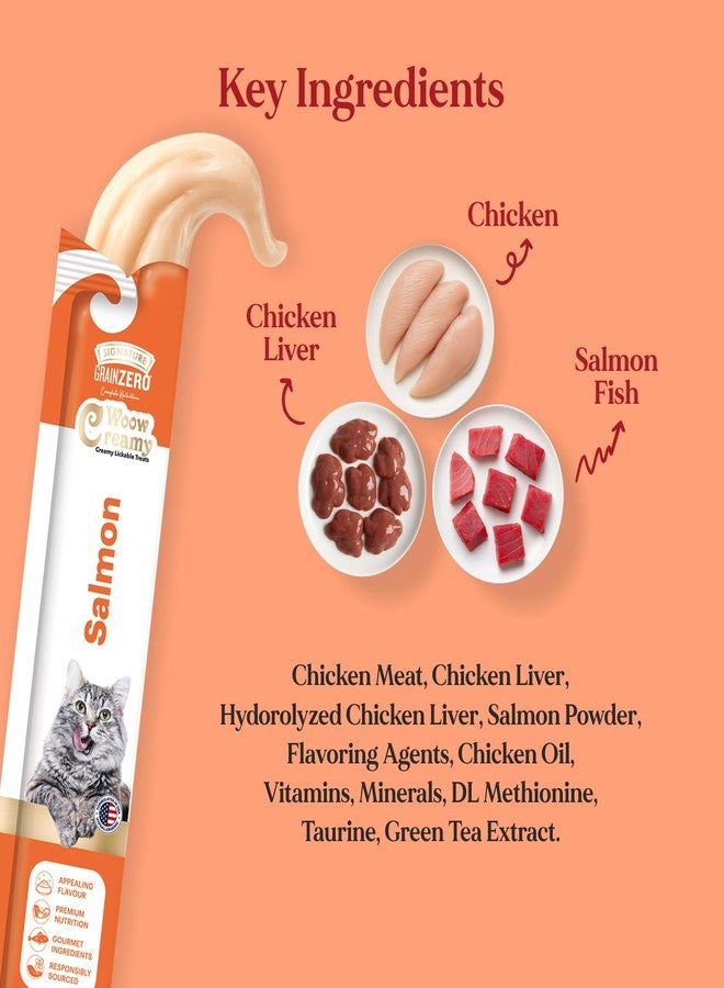 Grain Zero Creamy Lickable Cat Treats 360g (20 Sachets + 4 Free) | Salmon | Rich in Protein, Promotes Hydration | No Artificial Preservatives | Best for Training & Bonding | All Life Stages - Image 3