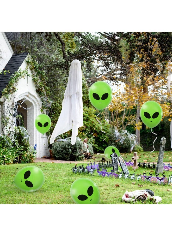 وولاين بالونات Whaline 65 قطعة من بالونات Alien باللون الأخضر للحفلات من اللاتكس بالونات UFO زينة كائنات فضائية من الفضاء الخارجي لحفلات أعياد الميلاد ومستلزمات حفلات استقبال المولود وديكورات خلفية المنزل  - Image 4