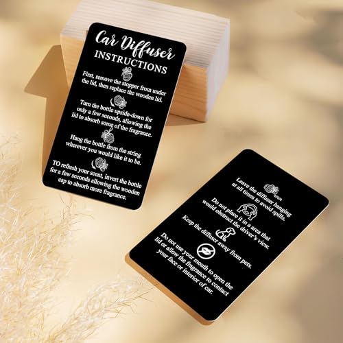 VELATYVIO 240Pcs Car Diffuser Instruction Cards Care Hanging Accessories for Auto Oil Bottles Package Bag Supplies 3.54 X 2.12inch Black - Image 5