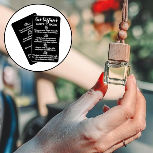 VELATYVIO 240Pcs Car Diffuser Instruction Cards Care Hanging Accessories for Auto Oil Bottles Package Bag Supplies 3.54 X 2.12inch Black - Image 2
