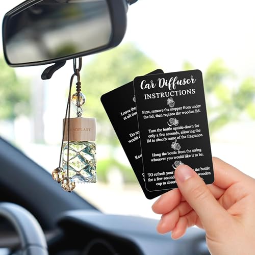 VELATYVIO 240Pcs Car Diffuser Instruction Cards Care Hanging Accessories for Auto Oil Bottles Package Bag Supplies 3.54 X 2.12inch Black - Image 3